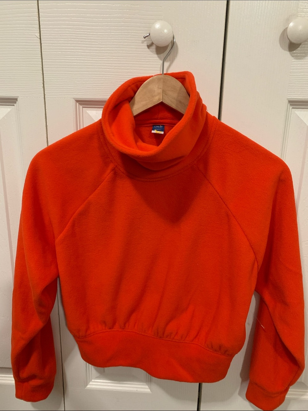 Old Navy Go Warm Bright Red Kids Fleece Turtleneck cropped Sweatshirt